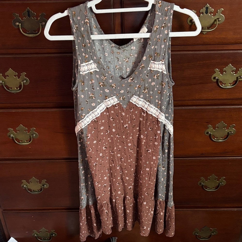 Floral Patchwork Mini Dress